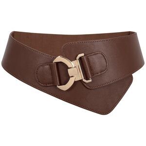 7796 Women's Fashion Vintage Wide Elastic Stretch Waist Belt With Gold